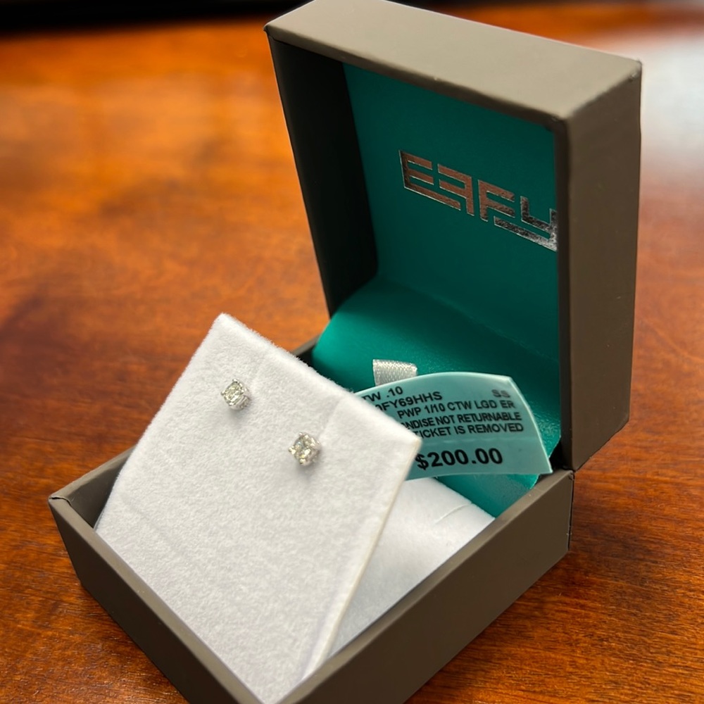 Lab Grown Diamond Miracle Stud Earrings in Sterling Silver